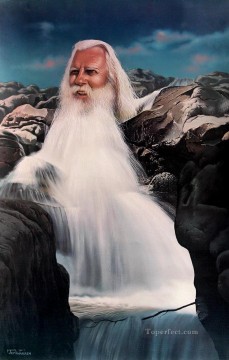 大衆的なファンタジー Painting - 滝の男 ファンタジー